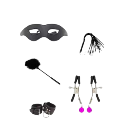 5 Piece Leather Bondage Kit for Naughty Play 1