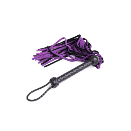 Black Faux Leather Flogger with Purple 1