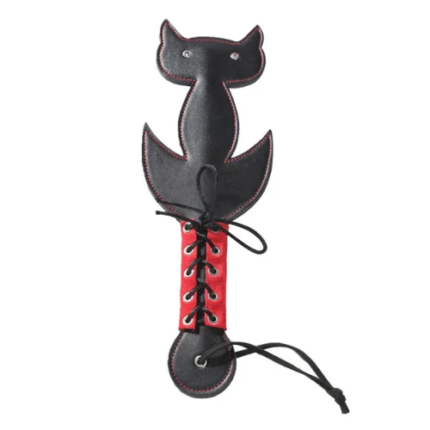 Leather Fetish Cat shape Slave Bondage Bat Paddle Spanking Toy 1