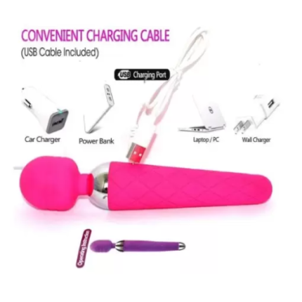 Rechargable Wand Massager Adult Toy With 10 Vibration Modes 2